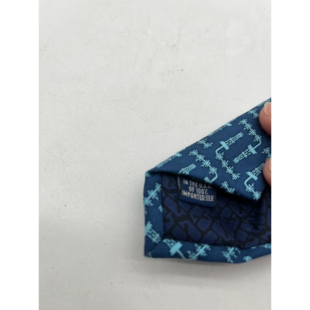 VINEYARD VINES [ CUSTOM COLLECTION ] Men's Tie Petrol‎ Blue 100% Silk 59"X3.5" - Picture 6 of 8